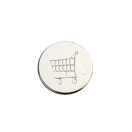 Einkaufswagenchip aus Metall
