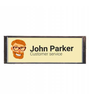 Personalisierbares Namensschild mit Magnetverschluss PLM 64