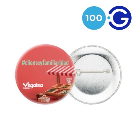 Verbrauchsmaterial runde Buttons 59 mm (x100)